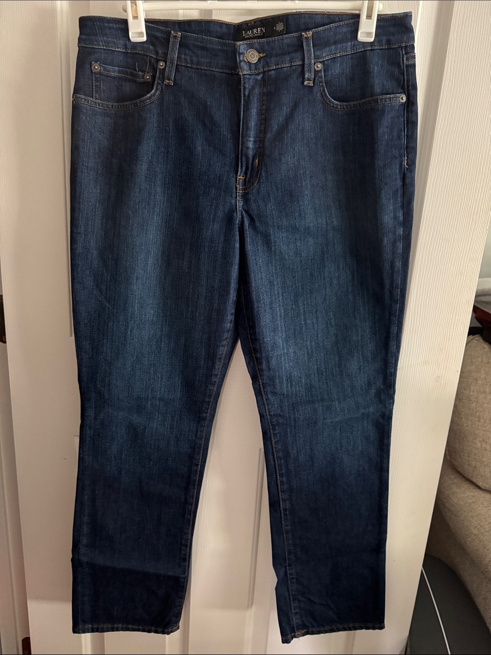Lauren Ralph Lauren Women's Dark Indigo Straight-Leg Jeans